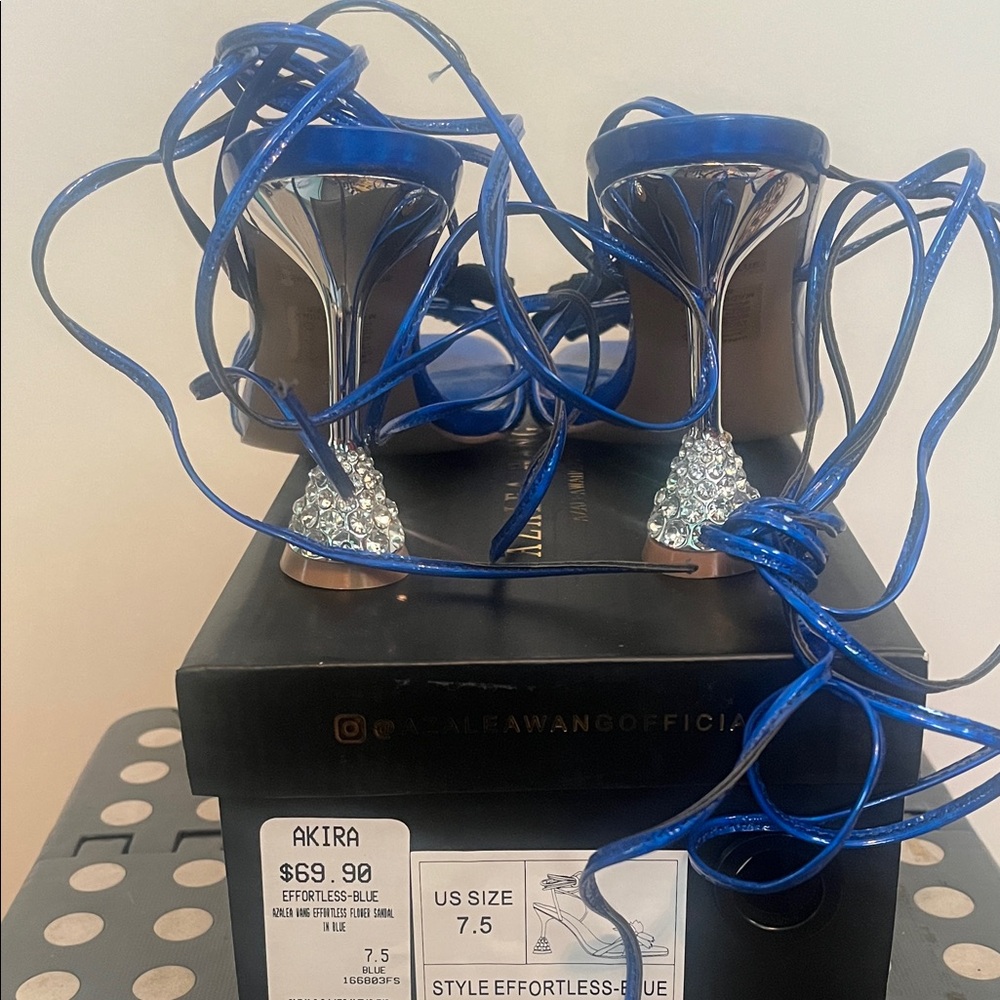 Azalea Wang Blue Embellished Heels - Picture 4 of 7
